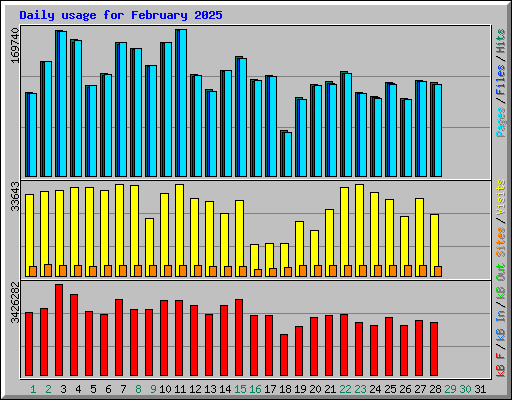 Daily usage for February 2025