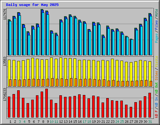 Daily usage for May 2025