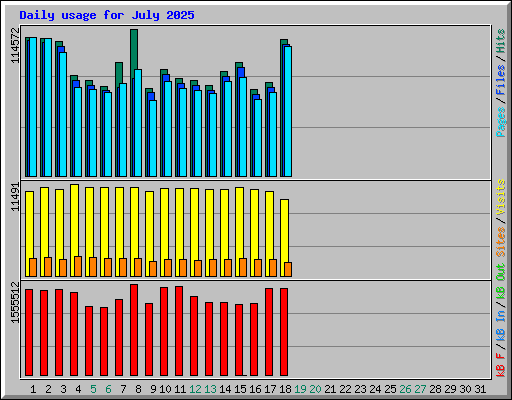 Daily usage for July 2025
