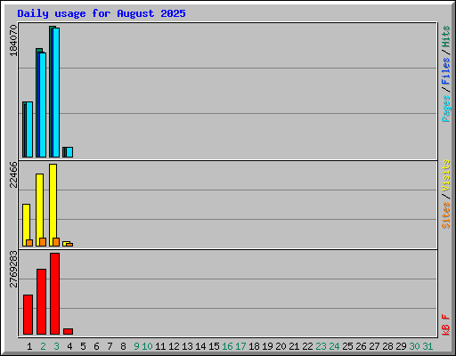Daily usage for August 2025