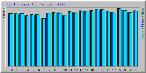 Hourly usage for February 2025