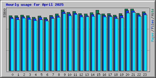 Hourly usage for April 2025